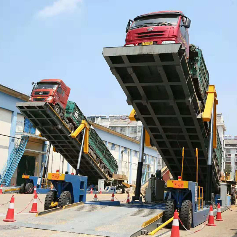 液压式升降平台 粮仓粮库散粮自动卸车机 液压翻板机 液压卸车机
