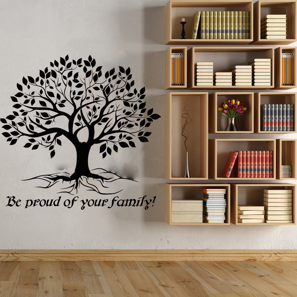 beproudofyourfamily家庭树生命树图案创意精雕墙贴