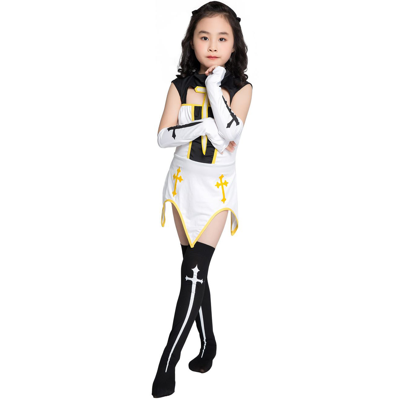 m-xl 万圣节服装 分码六一儿童节日角色扮演修女套装女童装演出服