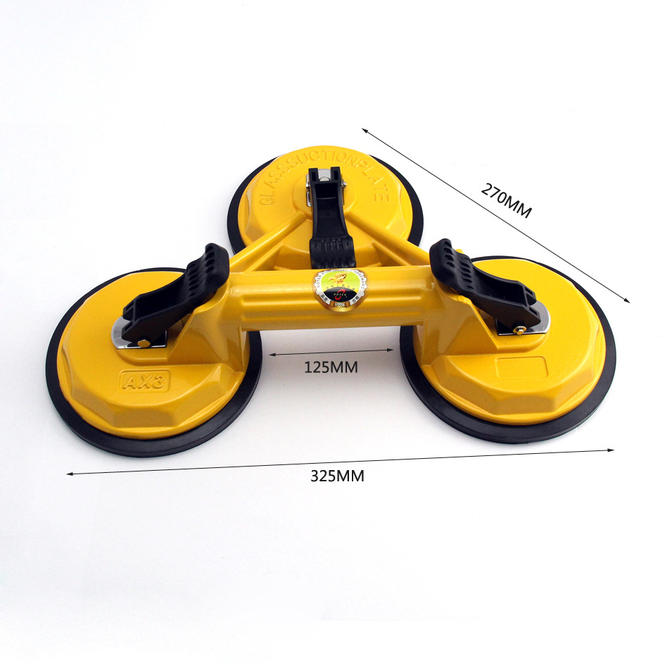 bt-g3黄三爪吸盘玻璃吸盘铝合金玻璃吸盘手动三爪吸提器吸盘厂家