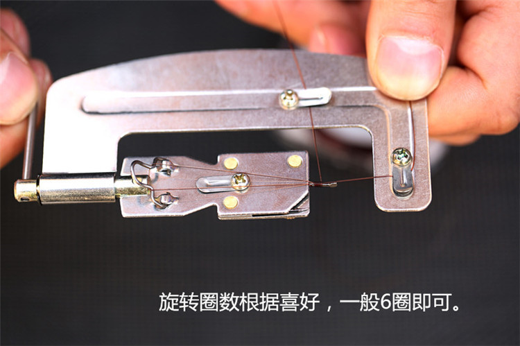 钓鱼绑钩器不锈钢半自动鱼钩绑钩器手动绑子线双钩拴钩器渔具用品