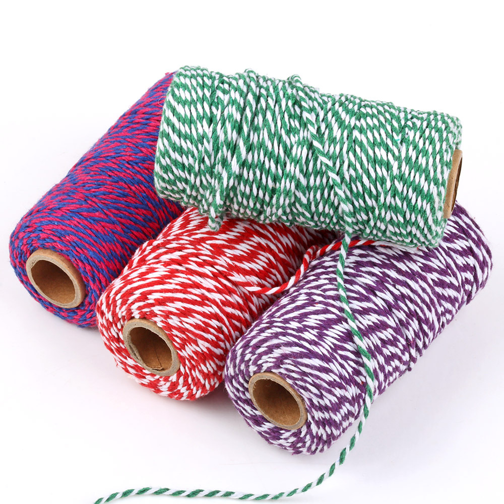 【双色棉绳】 2mm双色合股线幼儿园diy手工艺棉绳子 两股彩色棉绳