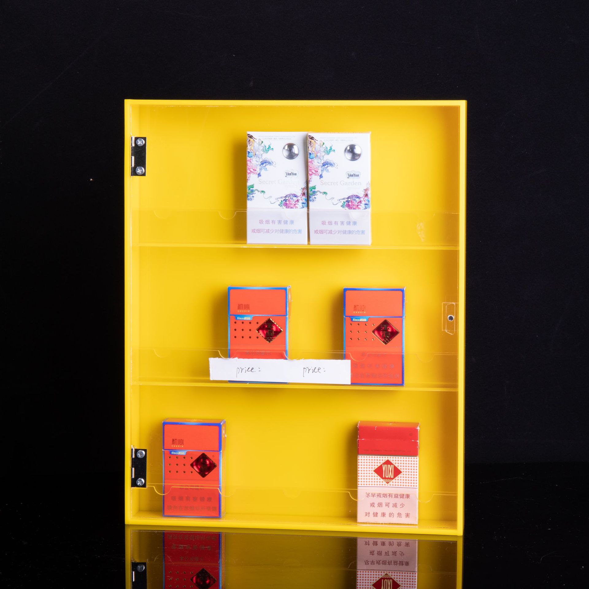 多层香烟样品展示架超市收银台便利店挂墙陈列架红塔山黄鹤楼烟柜