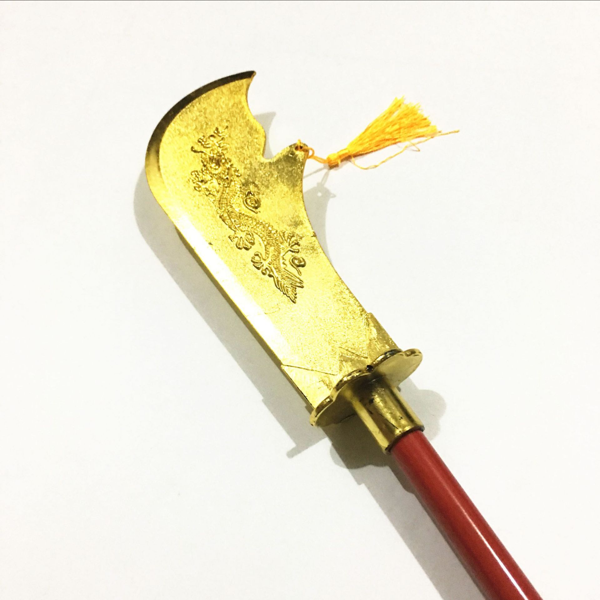厂家直销景区 三国兵器 金色关公大刀 金神斧 关羽大刀 金属大刀