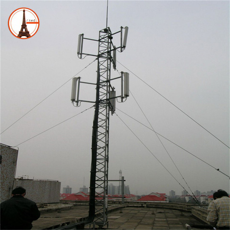 钢摇臂抱杆5g通信抱杆 楼顶支撑天线抱杆安装