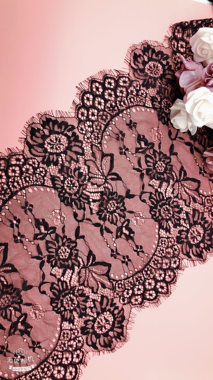 厂家直销803# 宽度35cm爆款女装蕾丝裙边服饰锦纶蕾丝睫毛花边