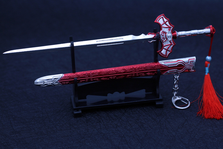 秦皇天行歌白衣非血衣候红剑黑白玄剑玄翦古剑22厘米带鞘兵器模型