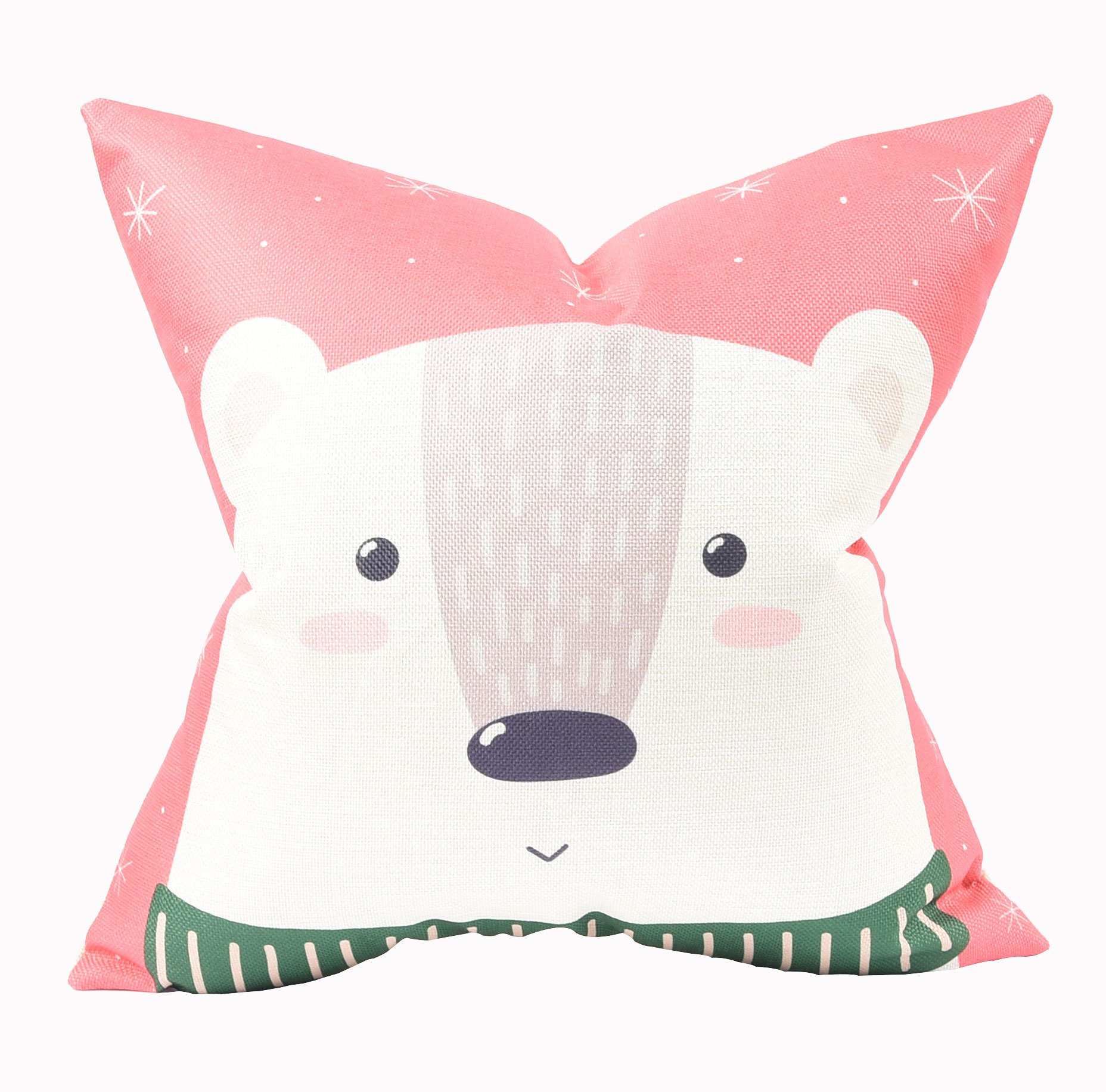 厂家直销含芯卡通动物亚麻抱枕 来图定制靠垫 汽车沙发毛绒腰枕套