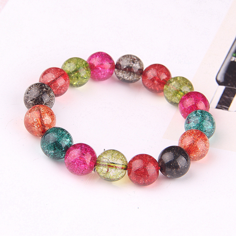 琦毅新款多彩爆花晶手链碧玺色时尚简单款手串时尚礼品 厂家批发