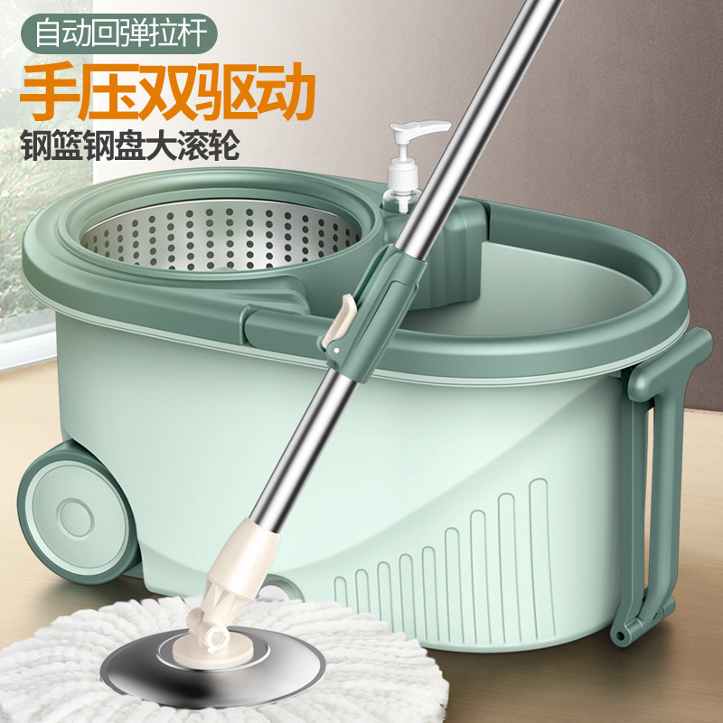 Rotating Mop Mop Mop with Barrel Set 2022 New Household Mop Hand Wash-Free Lazy Mop