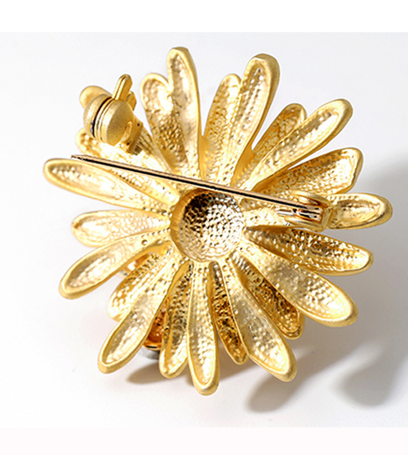 高档蜜蜂雏菊胸针女小香风胸花别针扣创意百搭韩版奢华大气固定扣