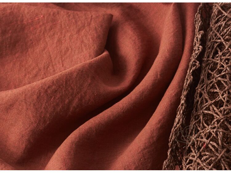 士林纯亚麻色织布 双色亚麻面料 平纹麻料素色复古汉服面料