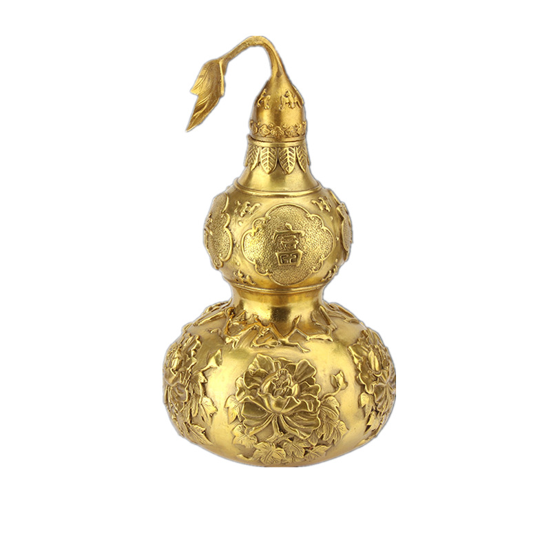 铜葫芦摆件铜富贵玉堂铜葫芦客厅卧室铜法器 铜开盖葫芦