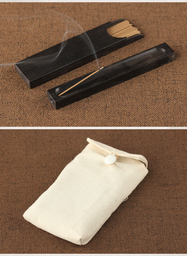 黑檀木香盒随身旅行木质线香炉国色天香便携翻盖小香盒沉香卧香盒