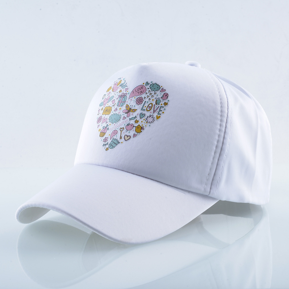 外贸新款棒球帽青年个性街舞帽嘻哈帽夏季少女粉红爱心图案鸭舌帽