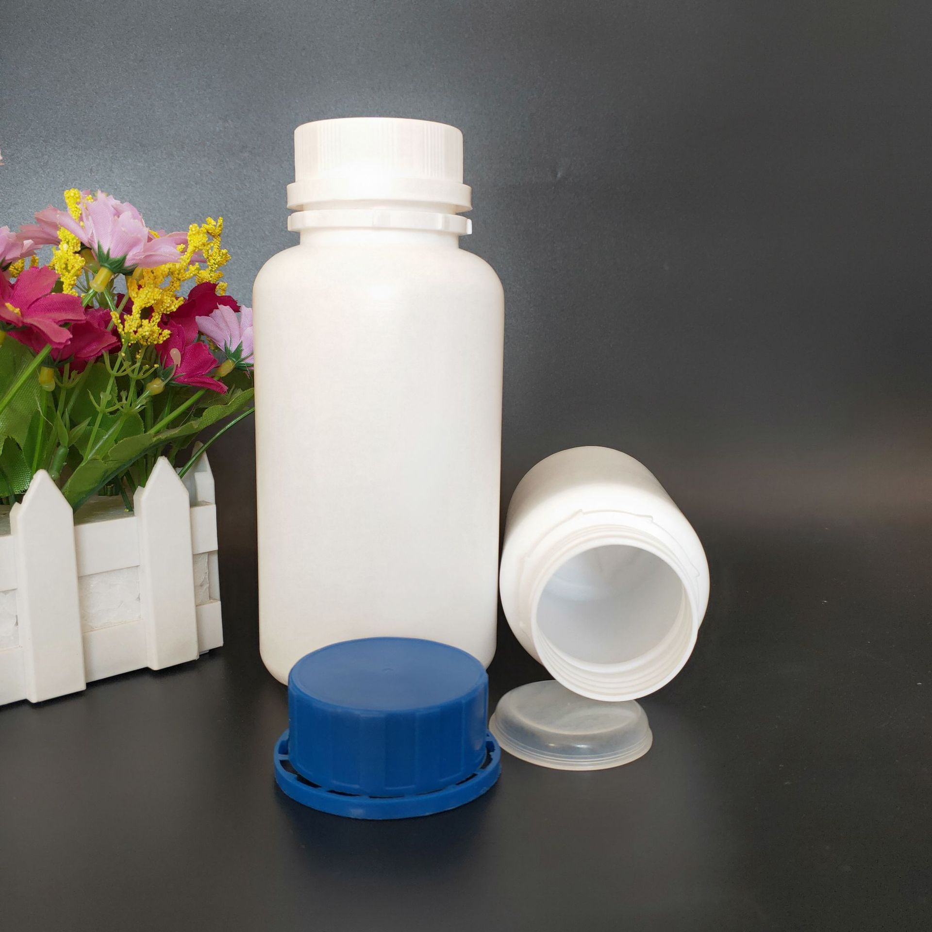 直销500ml 250ml塑料圆瓶 大口固体粉末试剂瓶 固体除垢剂塑料瓶