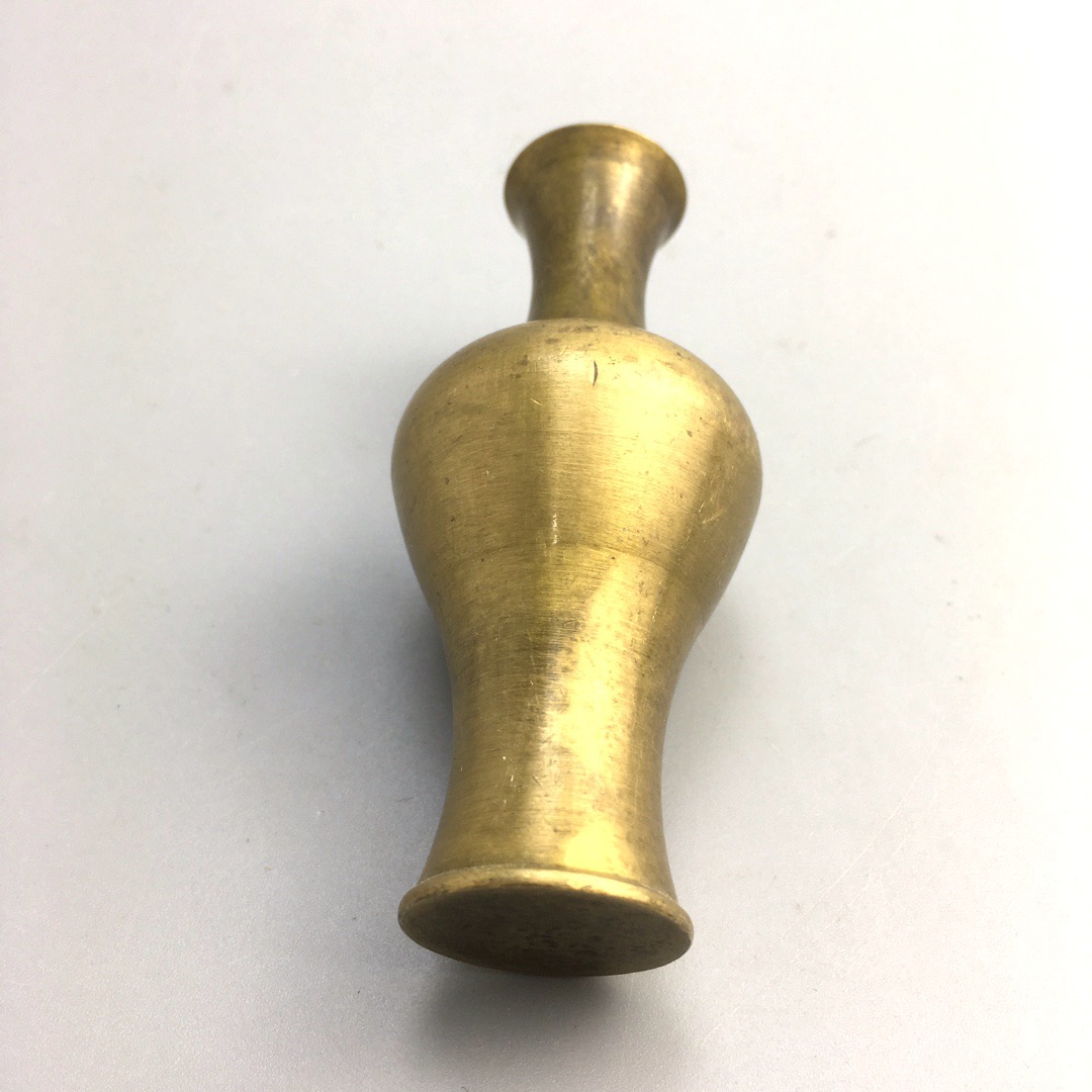 古玩杂项收藏仿古做旧黄铜铜器小花瓶 物件摆件装饰品收藏