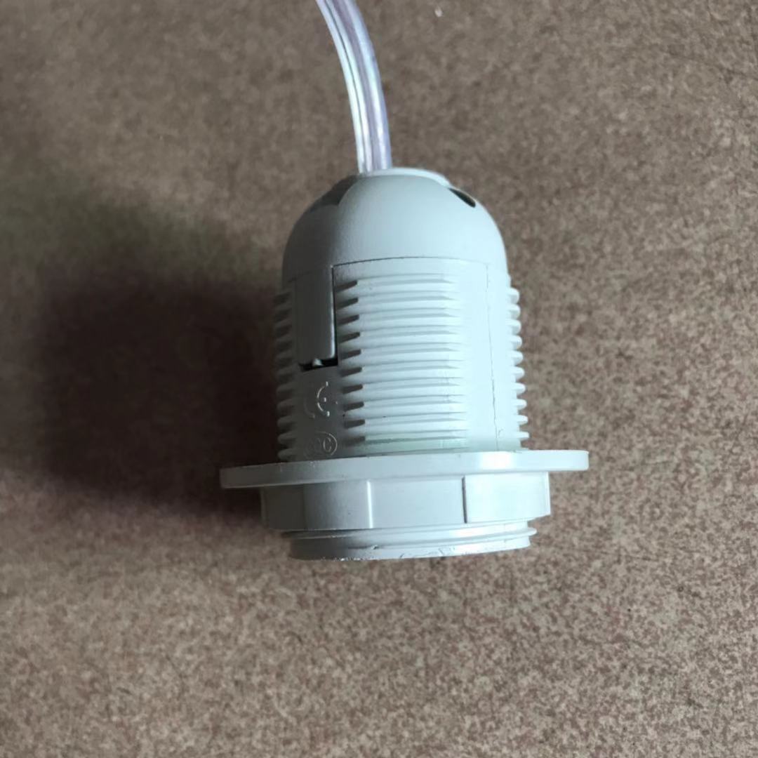 e27灯头白色黑色全牙塑料灯座卡式灯头ce认证cqc认证灯饰配件