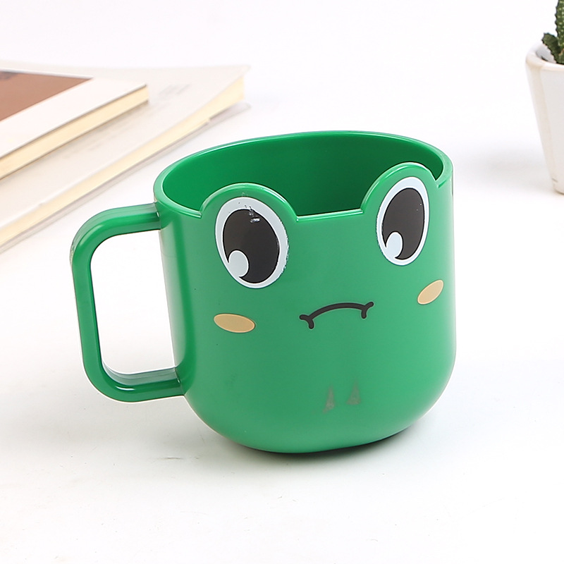 卡通塑料杯 儿童刷牙漱口杯可爱动物头像卡通杯 家用水杯 口杯