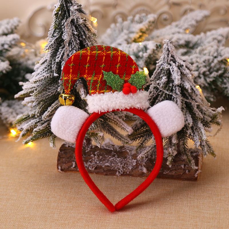 Christmas Headband Show Dress up Ornament Children's Gift Big Curved Hat Head Buckle Christmas Party Supplies Headband Wholesale