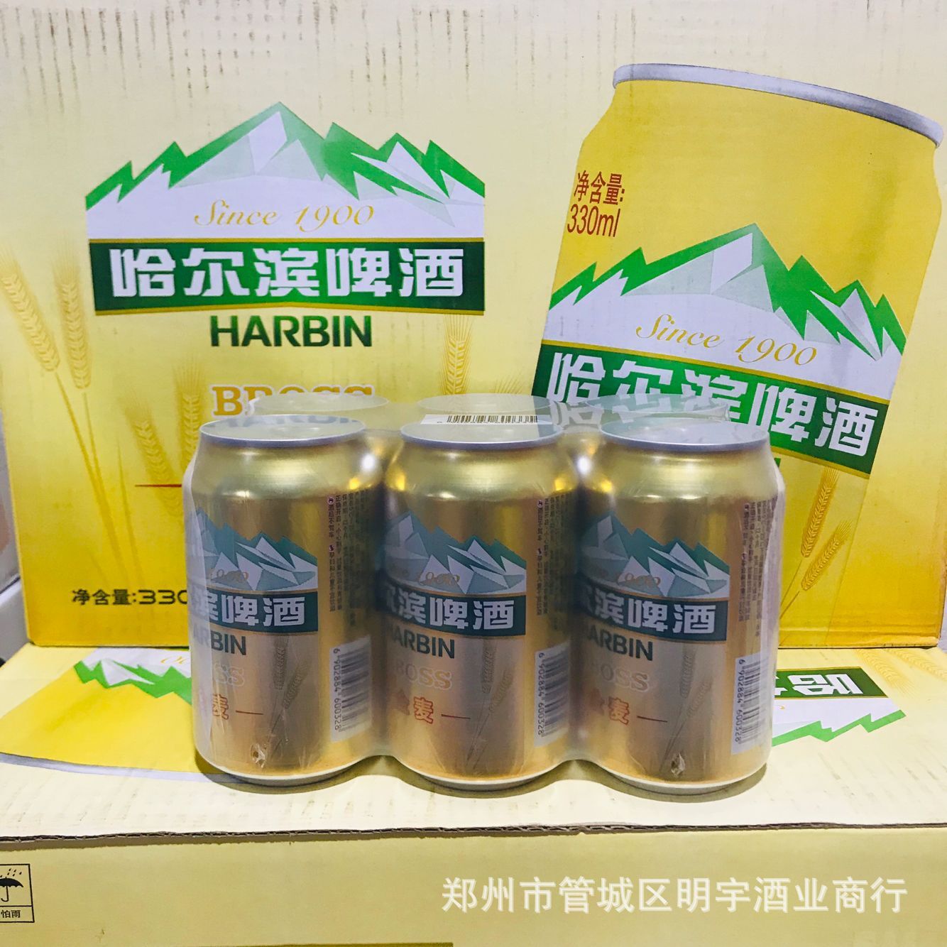 夜场ktv 啤酒 哈尔滨金麦啤酒  1-4提-6罐330ml 量大从优