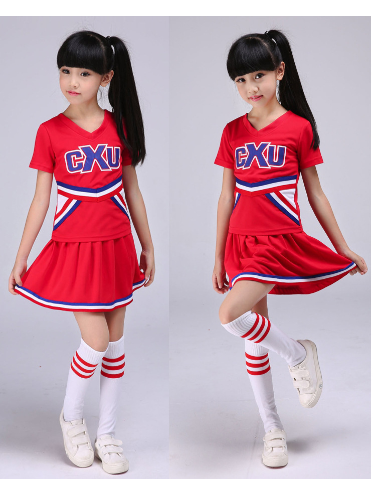小学生啦啦队服儿童团体啦啦操服六一短袖足球宝贝运动会表演服装