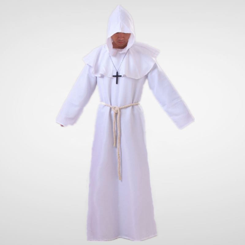 万圣节牧师教士袍巫师男基督徒服修堂中世纪僧侣服装神父装服