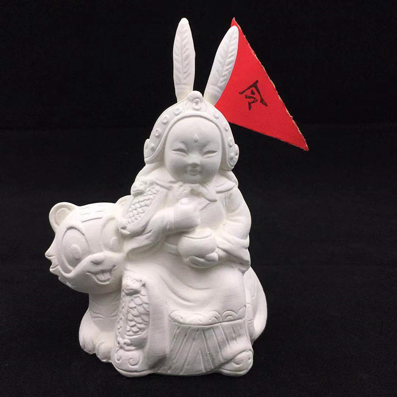 老北京兔爷白坯 石膏白坯兔儿爷 十二生肖手工diy美术绘画