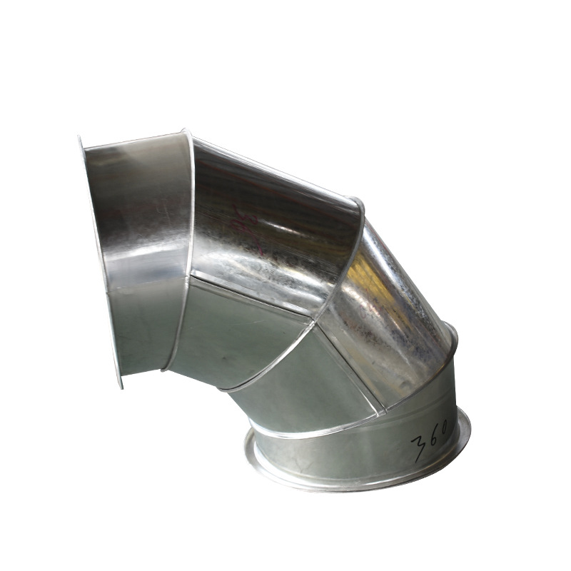 螺旋风管弯头通风管道弯头烟囱排烟弯头镀锌白铁皮90度弯头