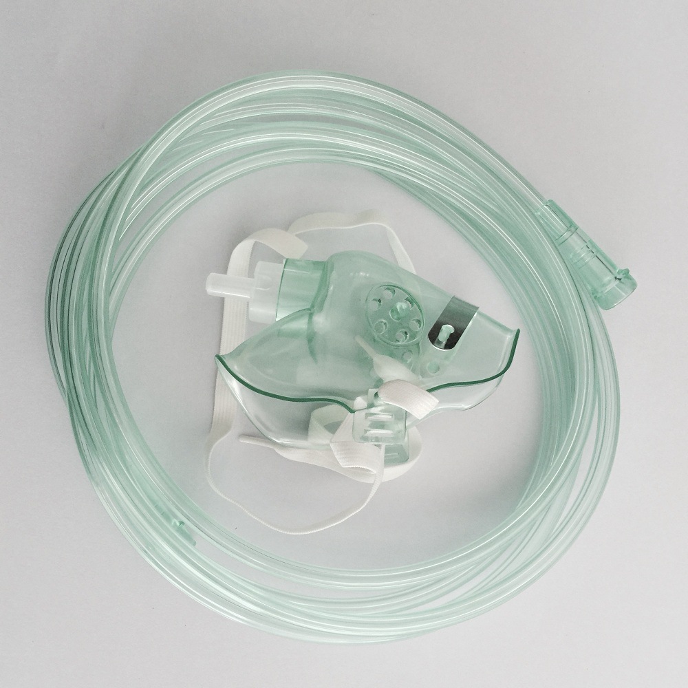 氧气面罩批发一次性带管氧气面罩现货麻醉切管pvc氧气面罩