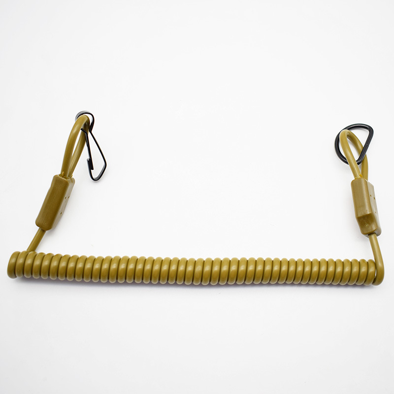 警察专用弹簧钢丝枪绳 防丢挂绳 可伸缩弹簧绳 凯夫拉绳订制