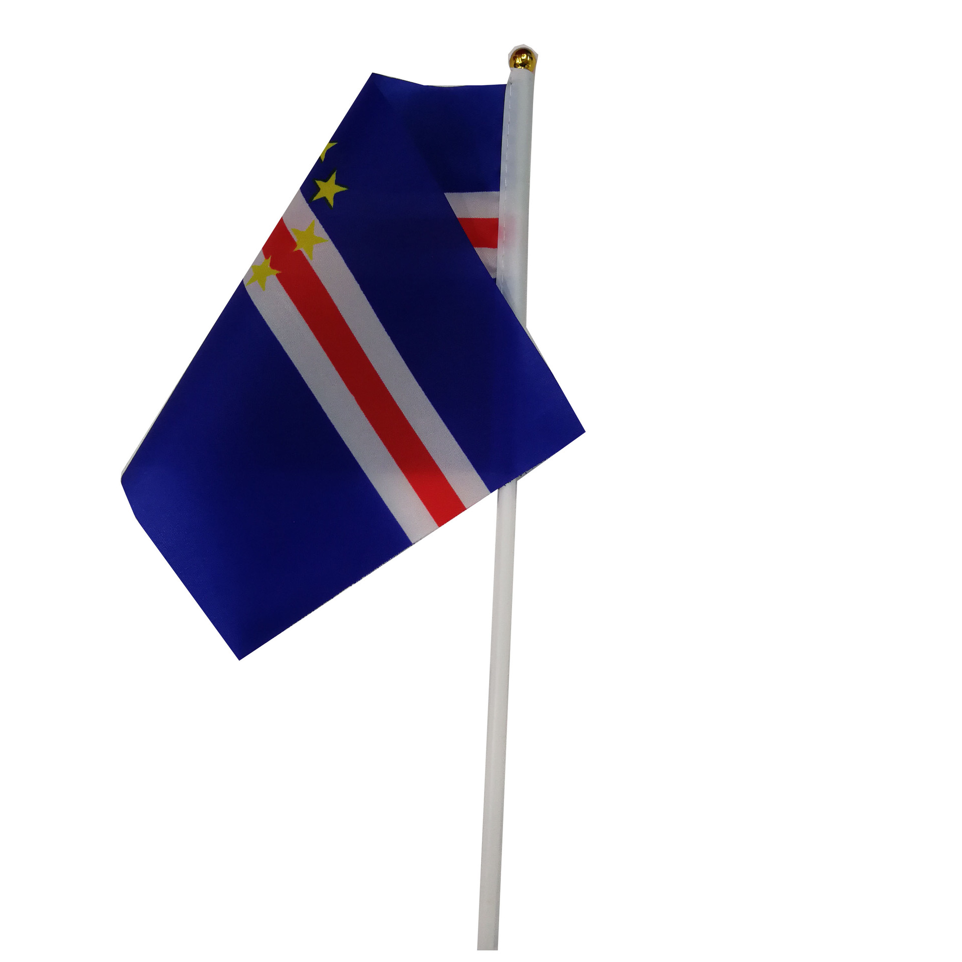 佛得角国旗旗帜手摇旗塑料杆双面涤纶印刷旗厂家批发可来养定做