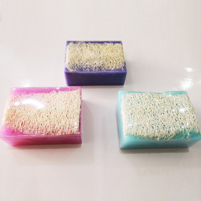 oem贴牌出口代工订做丝瓜络手工皂 温和磨砂去角质香皂soap