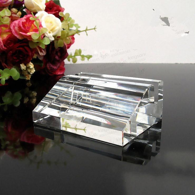 供应长方形水晶名片夹 可用于公司会议纪念品摆件 学校周年纪念品