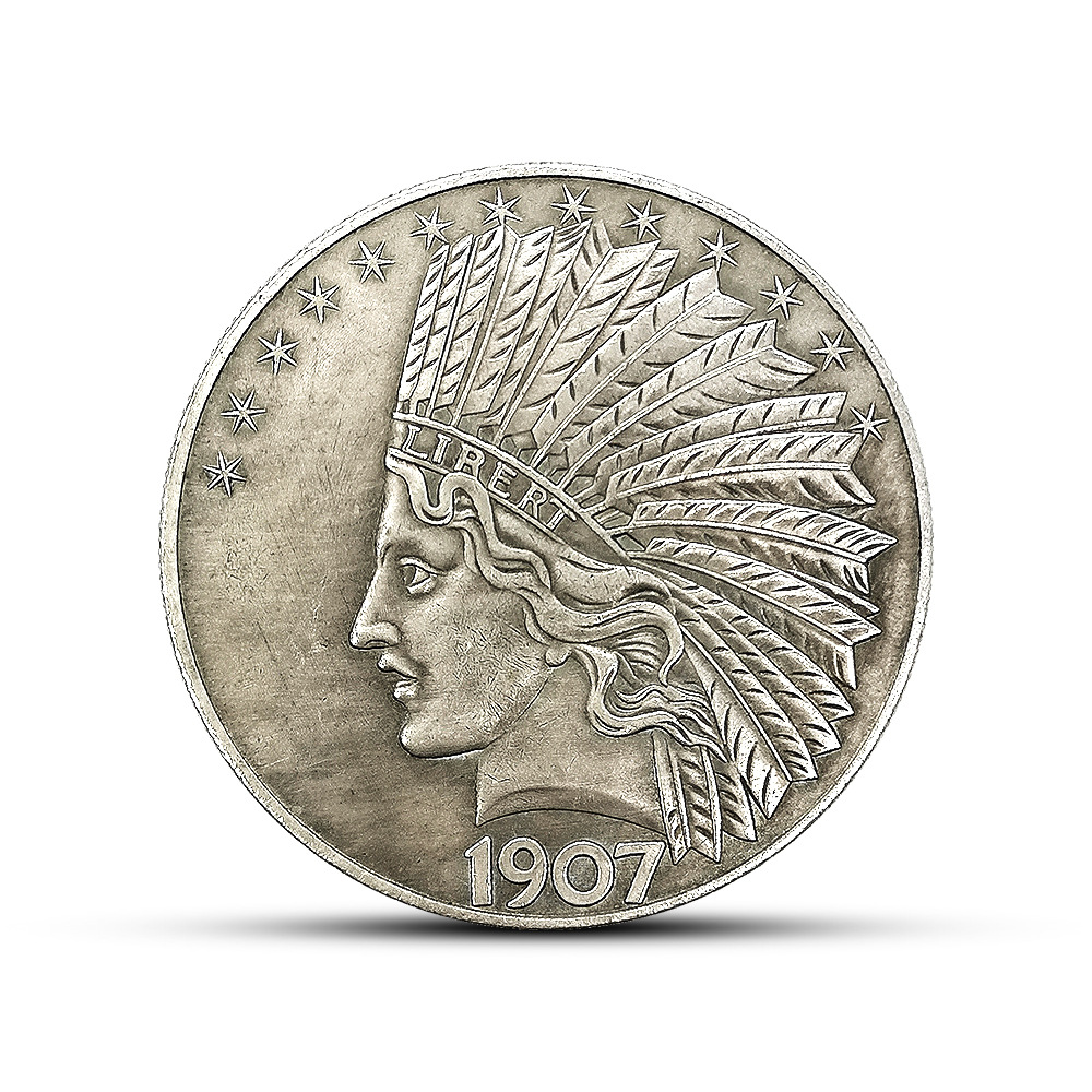 1907印第安人头像银元仿古硬币银圆复古工艺品批发收藏古玩纪念