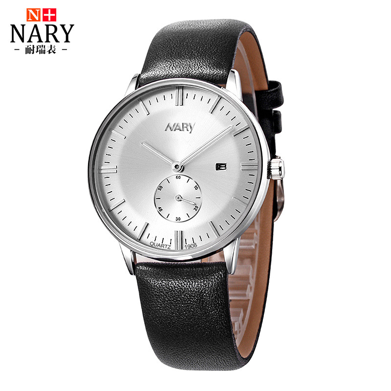 【nary/耐瑞】耐瑞皮带石英表1908男士手表礼品批发手表