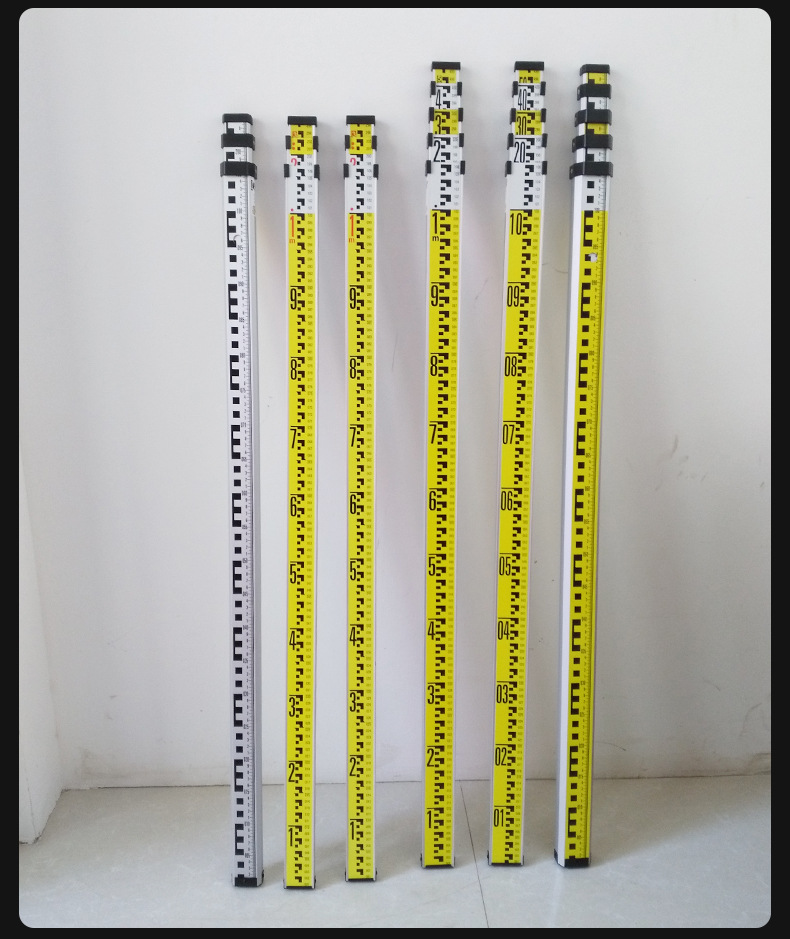 加厚塔尺水准仪铝合金塔尺3米5米7米塔尺5m尺双面可伸缩标尺