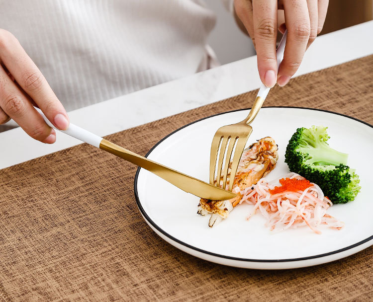 西餐刀叉勺筷子可爱北欧ins网红304不锈钢家用水果叉点心叉甜品叉