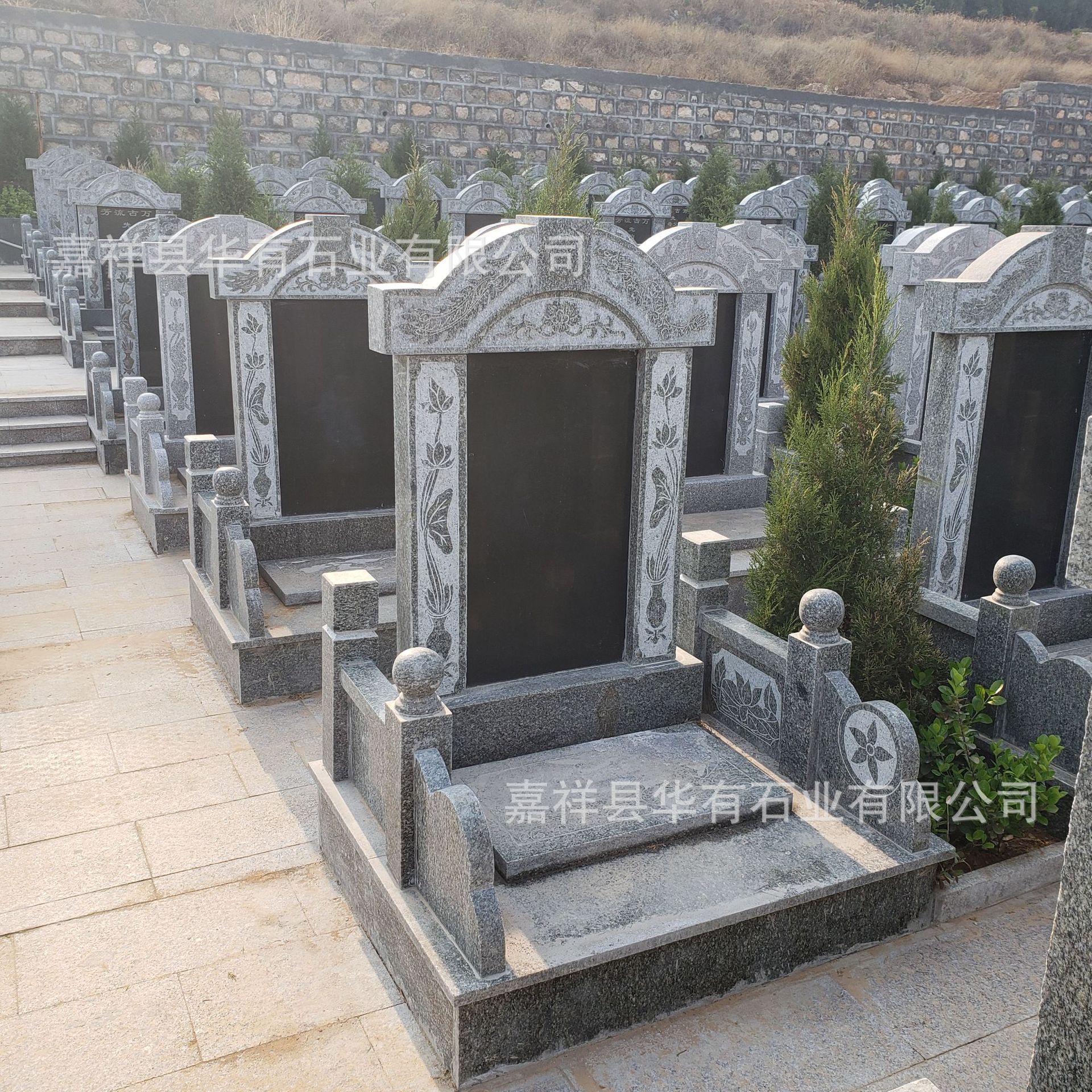 高档大理石墓碑石碑 定制加工土葬组合家族墓碑套碑 烈士碑价格