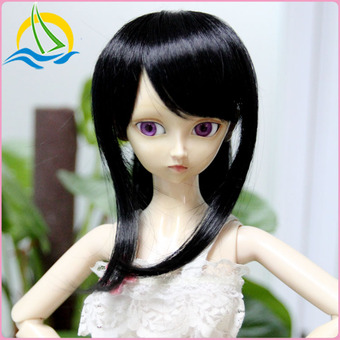 源头工厂短发bjd假发牛奶丝高温丝bobo娃娃头发来图定制
