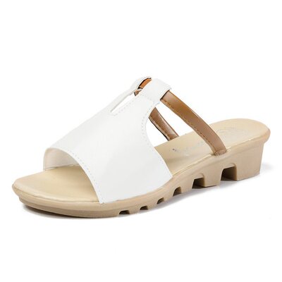 2019夏季新款舒适休闲直销女凉拖鞋百搭女士橡胶底外贸凉拖大码