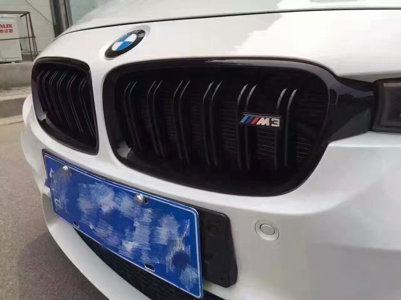 适用于宝马3系改装m3双线款中网 f30/f35 亮黑哑黑进气格栅