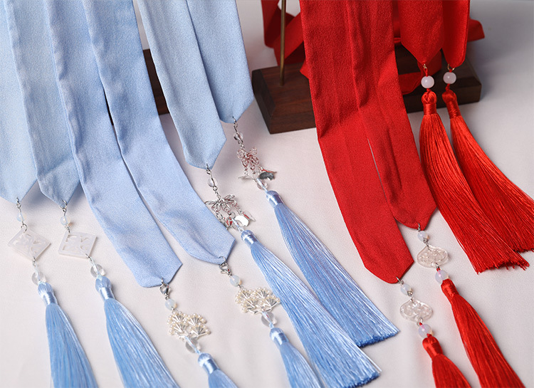 汉服发带流苏飘带发绳古风发饰古装配饰绑发丝带头绳古代少女头饰