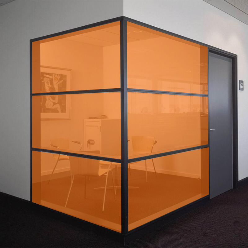 橙红家居玻璃贴膜窗户办公隔断玻璃贴纸服装店防晒玻璃贴