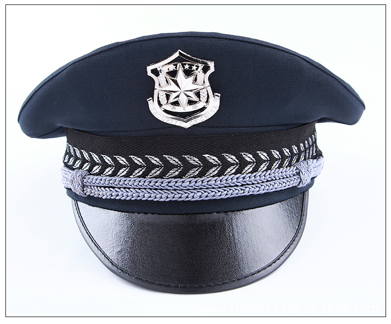 新品保安大盖帽物业门卫大檐帽安保执勤帽作训帽子白色黑色麦穗帽