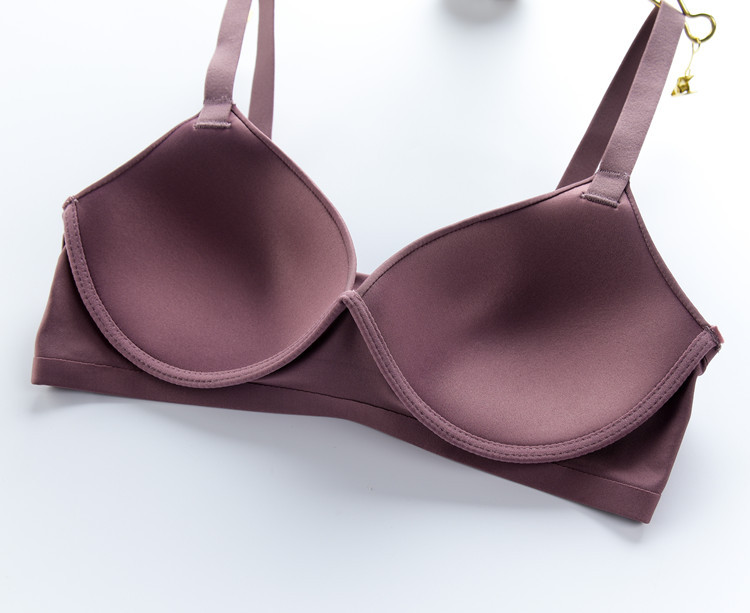 1633日系内衣背心式无钢圈超薄光面文胸聚拢胸罩一片式无痕优衣k