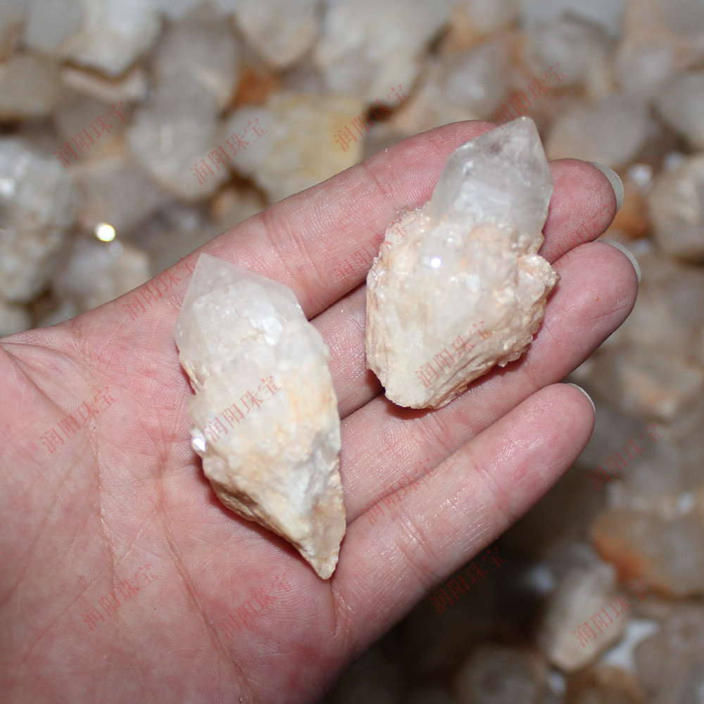 runyangshi东海天然 白水晶晶簇小摆件晶牙晶块收藏矿标本批发价