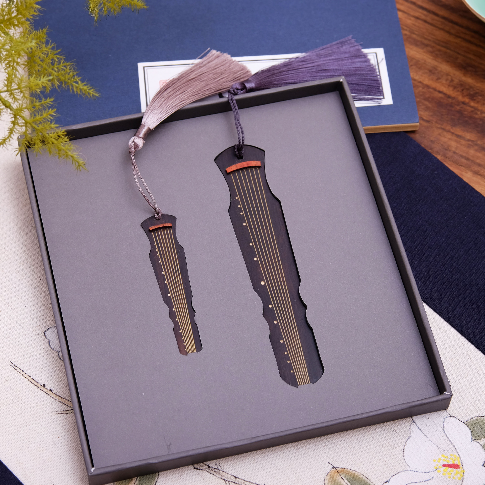 中国风文创礼品古琴三件套签字笔u盘书签商务特色创意文化礼品