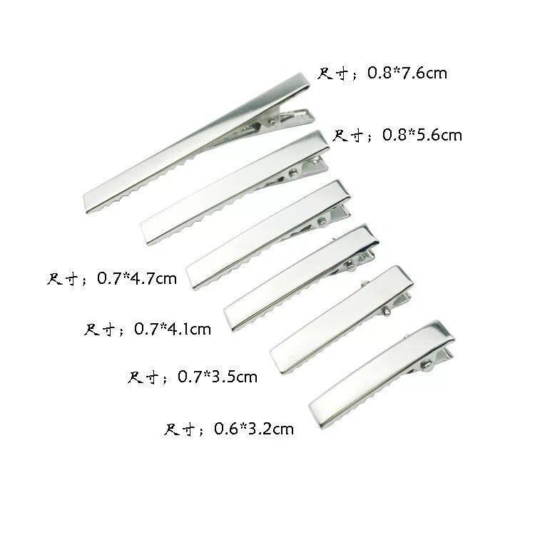 Multi-Specification Square DIY Women's Metal Hairpin Classic Electroplating Duckbill Clip Bang Clip Barrettes Factory Direct Sales