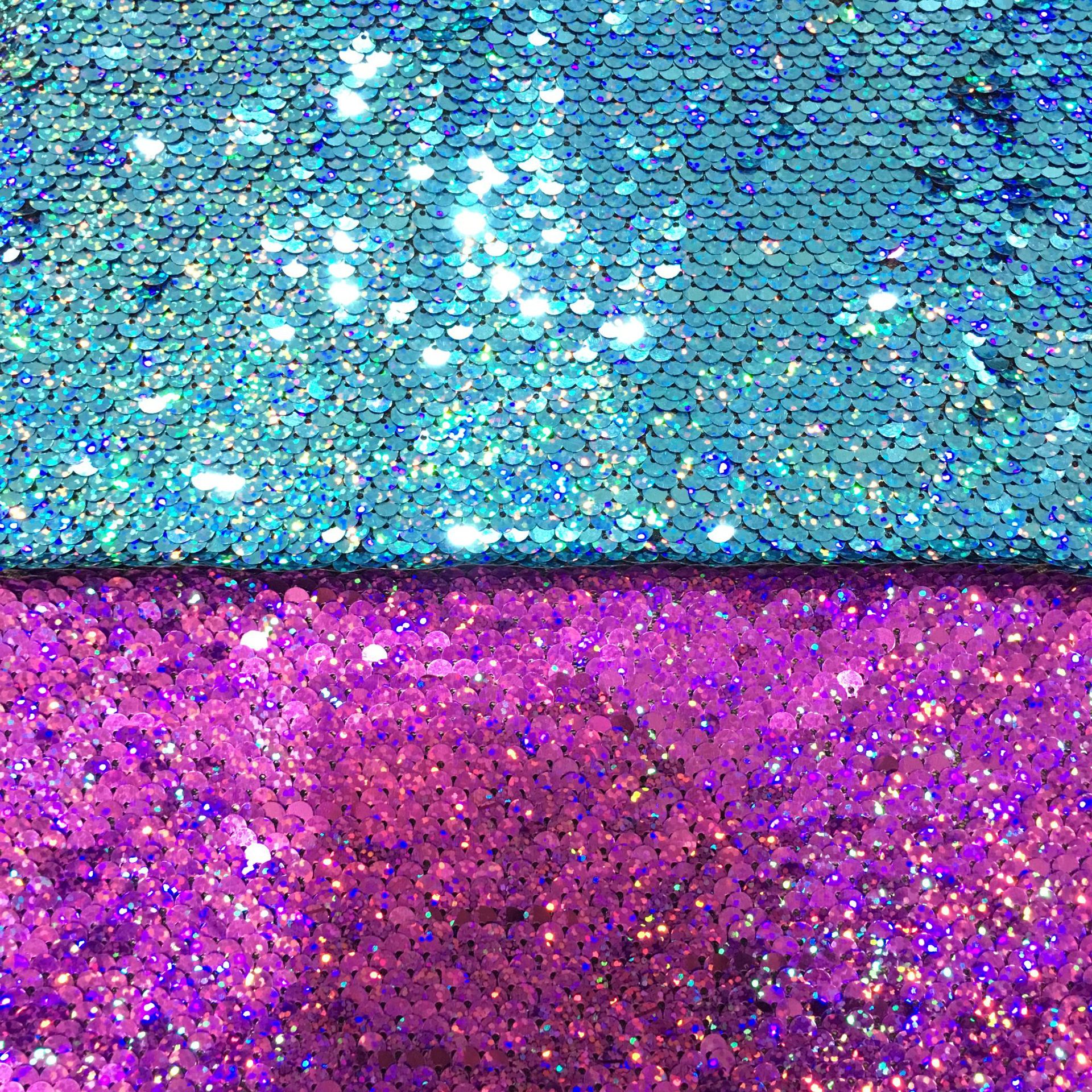 5mm镭射翻片亮片布料满幅双色亮片礼服婚纱珠片绣花面料 厂家批发